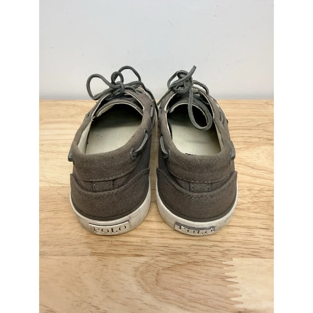 Polo Ralph Lauren Lander Canvas Deck Boat Shoes Footwear Gray Mens 8D #36